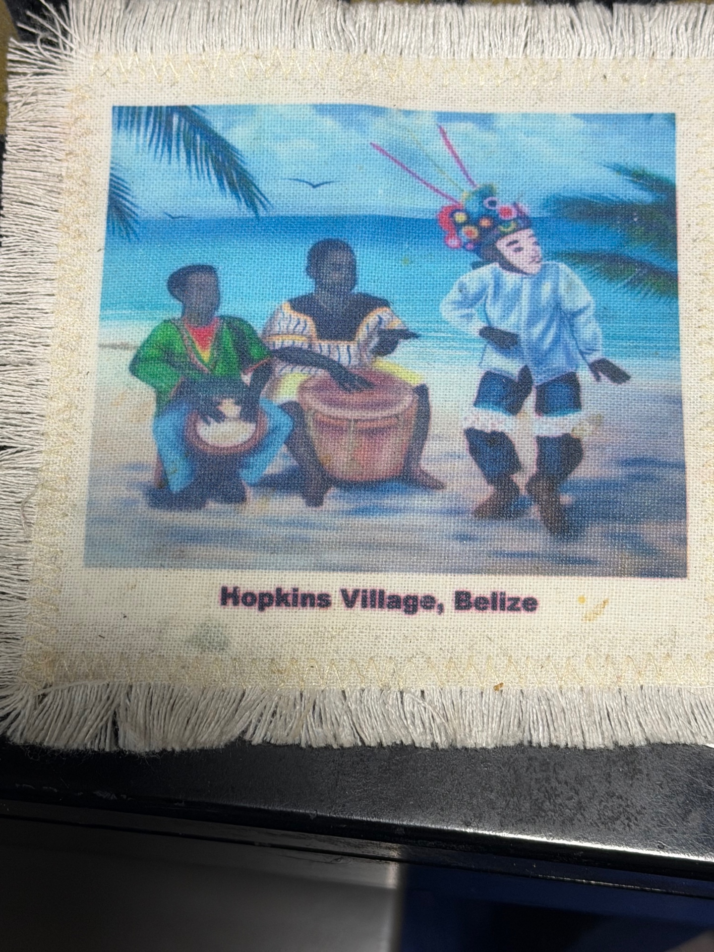 Hopkins Village painting — drummers & dancer