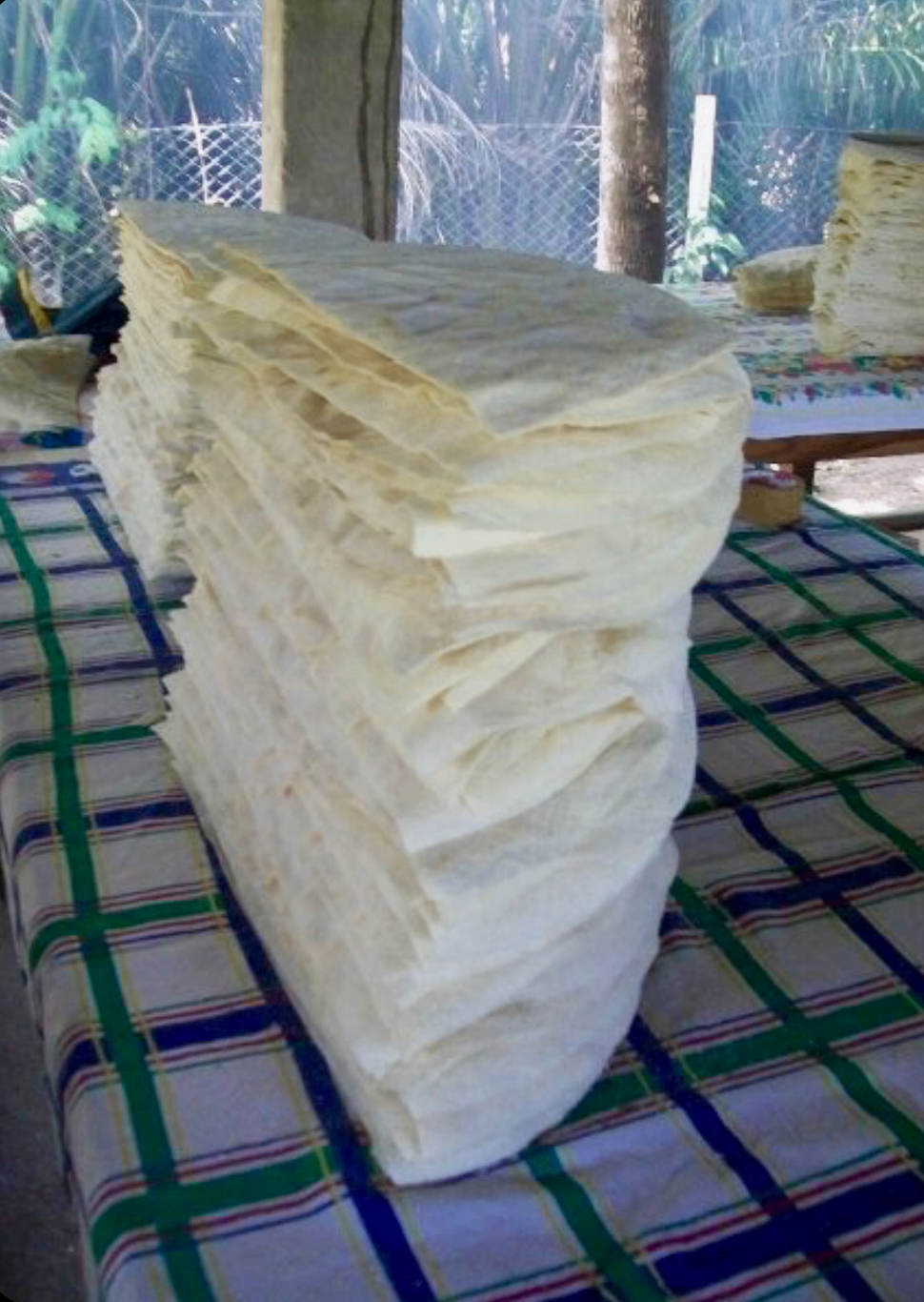 Ereba — cassava bread, baked over open fire