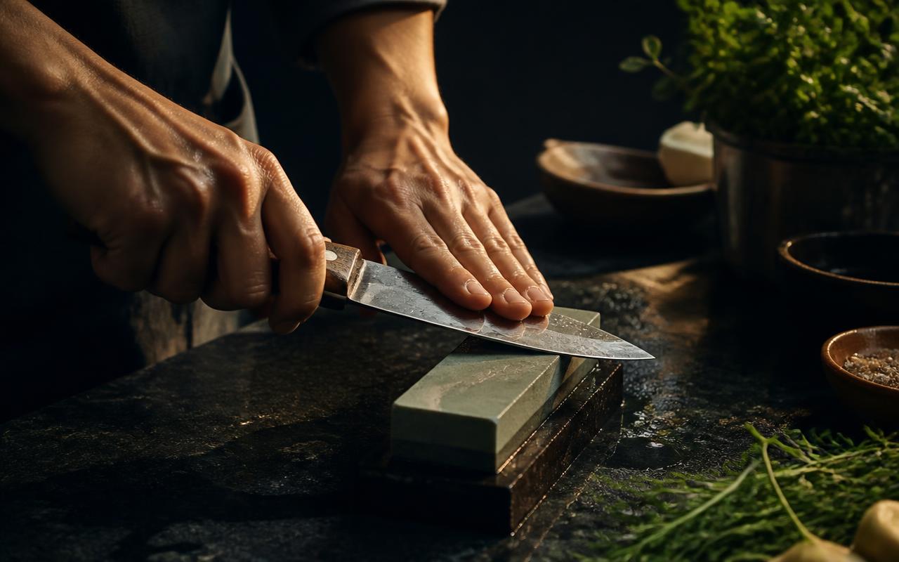 Sharpen a kitchen knife properly