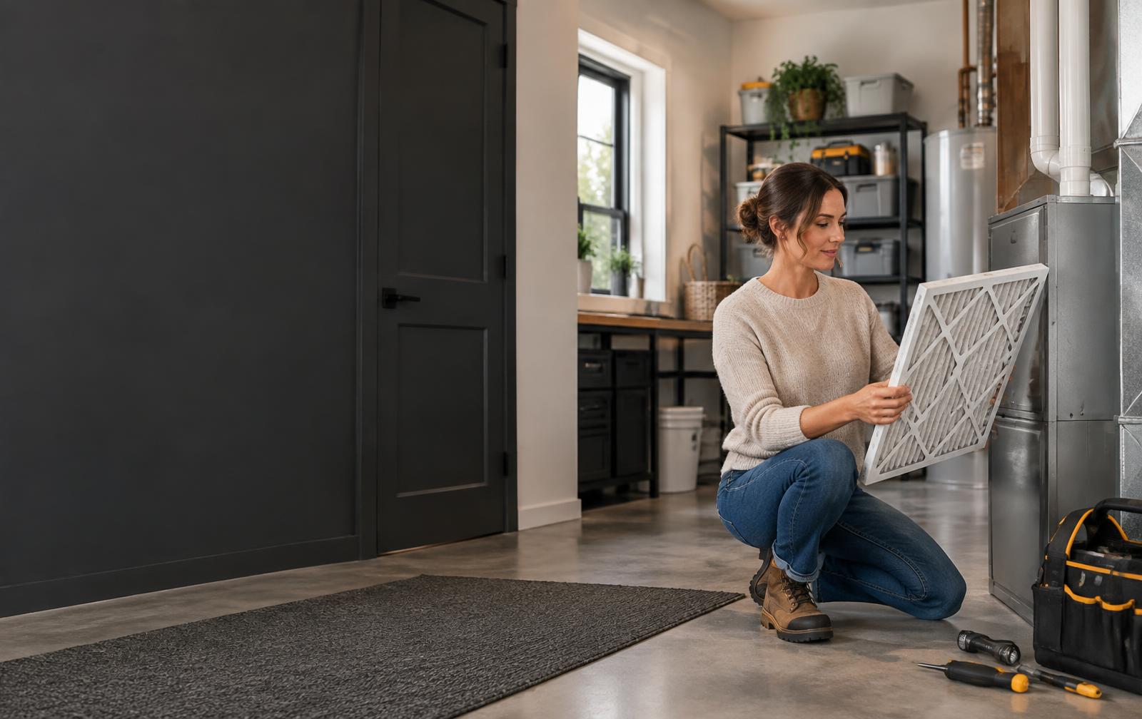 Homeowner reviewing a maintenance plan in a bright, well-kept home